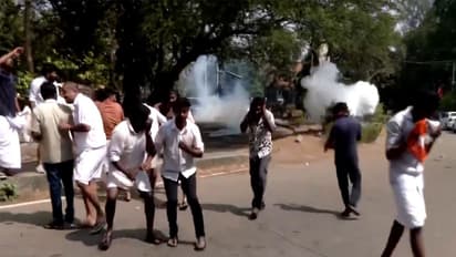 Kerala: Tear gas deployed to stop Youth Congress Sabarimala protest (Photo/ANI)