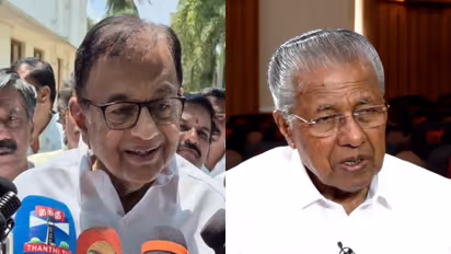 Congress MP P Chidambaram and Kerala CM Pinarayi Vijayan (Photo/ANI)