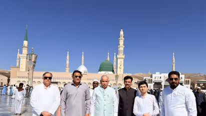 Indian delegation during the last rites of Madinah bus accident victims (Photo: @IndianEmbRiyadh/X)