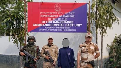 SecuForces with the arrestees (Photo/X/@manipur_police)
