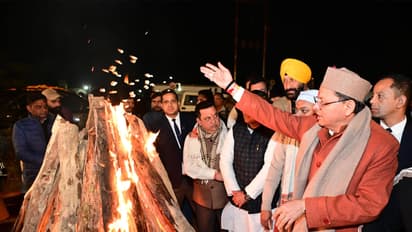 Pushkar Singh Dhami in Lohri celebration (Photo/ANI)