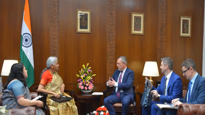 Nirmala Sitharaman, Union Minister of Finance and Corporate Affairs with Denis Alipov, Russian Ambassador to India (Photo/@FinMinIndia)