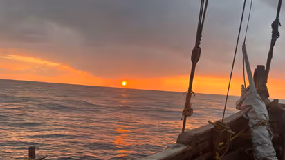 Economist and PM's Economic Advisory Council member Sanjeev Sanyal posts about INSV Kaundinya's journye (Photo/x/@sanjeevsanyal); inline images (Photo X/@hem_foxtrot)