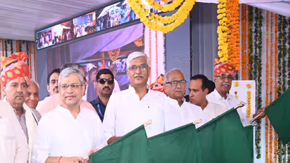 Union Railway Minister Ashwini Vaishnaw and Gajendra Singh Shekhawat, announced major railway upgrades in Rajasthan(Photo/ANI)