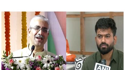 RSS leader Atul Limaye and CJP founder Abhijeet Dipke (Photo/ABVP/ANI)