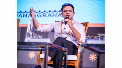 KT Rama Rao at ‘Sheheron Pe Charcha’ in New Delhi (Photo/ANI)