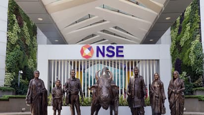 A view of the newly renovated NSE atrium bull (File Photo/ANI)