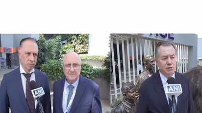 Eduard Grekov, Chairman of Gas Machines Group and President of Birex Investment Company and Sergey Glazyev, State Secretary of the Union State of Russia and Belarus (right) (Photo/ANI)