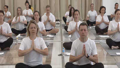 Yoga day celebrations at the Russian Embassy in New Delhi (Photo/ANI)