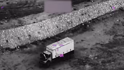 Drone Image of an Iranian asset prior to it being bombed (Photo/@CENTCOM)