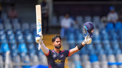Suved Parkar of Bandra Blasters celebrates his century (Photo: MCA)
