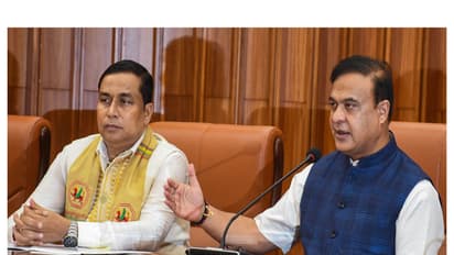 Assam Chief Minister Himanta Biswa Sarma and state Finance Minister Jayanta Malla Baruah (Photo/ANI)