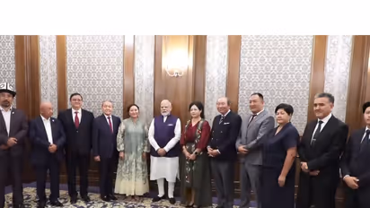 Prime Minister Narendra Modi on Sunday met people from various Kyrgyz communities in Bishkek (Photo/DD/ANI)