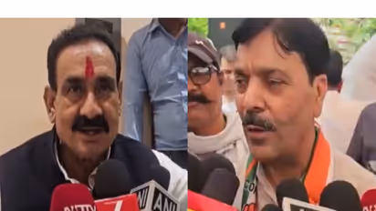 BJP leader Narottam Mishra (L) and Congress Leader Abdhesh Nayak (Photo/ANI)