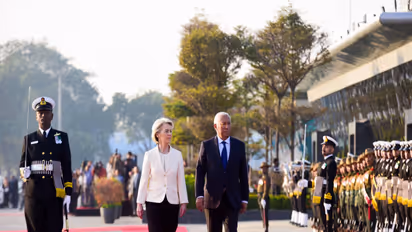 President of European Union Council Antonio Costa and President of European Commission Ursula von der Leyen (Photo: X@MEAIndia)