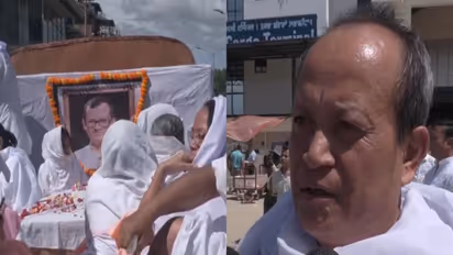 Mortal remains of Chongtham Vikram Singh, Singh’s brother Chongtham Vivek (Photo/ANI)