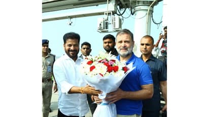 Leader of Opposition in Lok Sabha Rahul Gandhi with Telangana Chief Minister Revanth Reddy (Photo/Telangana Congress)