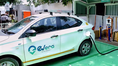 Electric Vehicle at a charging station. (File Photo-ANI)