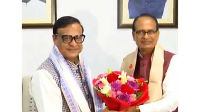 Assam Chief Minister Himanta Biswa Sarma meets Union Minister Shivraj Singh Chouhan (Photo/ANI)