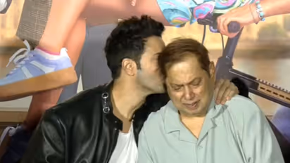 Varun Dhawan, David Dhawan at ‘Hai Jawani Toh Ishq Hona Hai’ trailer launch (Photo/ANI)