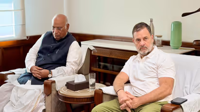 LoP in Rajya Sabha Mallikarjun Kharge with LoP in Lok Sabha Rahul Gandhi (Photo/AICC)