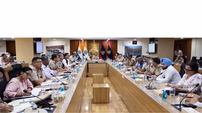 An Interstate Co-ordination Meeting was held today at the Delhi Police Headquarters ahead of the BRICS Summit (Photo/ ANI)