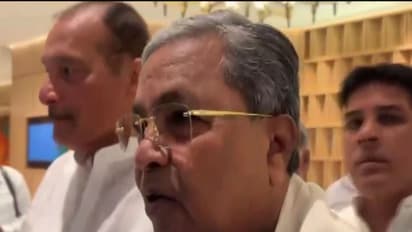 Karnataka caretaker CM Siddaramaiah leaves from a hotel in Delhi (Photo/ANI)