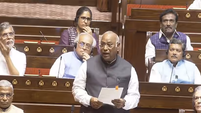 Congress President and Leader of Opposition in Rajya Sabha Mallikarjun Kharge (Photo/Sansad TV)