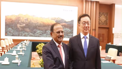 National Security Advisor Ajit Doval meets China’s Vice President Han Zheng (Photo/X@EOIBeijing)