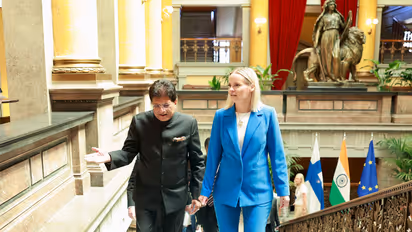 Union Commerce and Industry Minister Piyush Goyal with Finland's Deputy Prime Minister and Finance Minister Riikka Purra (Photo/X@PiyushGoyal)