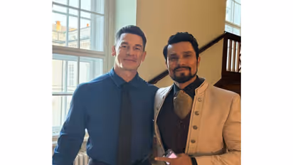 Randeep Hooda with John Cena (Image source: Randeep's Instagram)