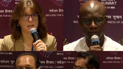 Panelists at a session during the AI India Impact Summit on Feb 17, 2026 (Photos/ANI)