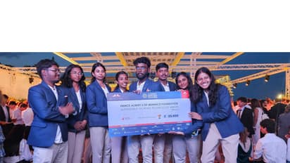 Kumaraguru College team with the top prize (Photo/ANI)