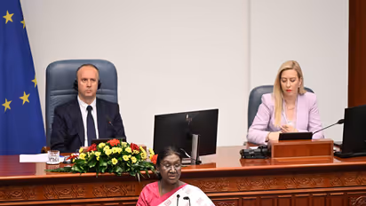 President Droupadi Murmu addresses the Parliament of North Macedonia (Photo/X@rashtrapatibhvn)