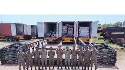 India sends another consignment of Bailey Bridges to Sri Lanka (Photo/X/@IndiainSL)
