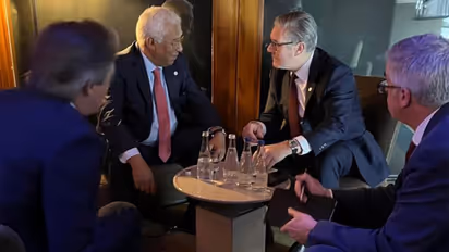British Prime Minister Keir Starmer and European Council President Antonio Costa, Evian (Photo/X/@eucopresident)