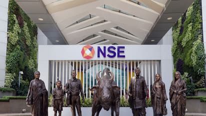 A view of the newly renovated NSE atrium bull (File Photo/ANI)