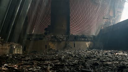 Charred remains pictured after a fire broke out in Uphaar Cinema Hall near the Green Park metro station on 13 June 1997 (File Photo/ANI)