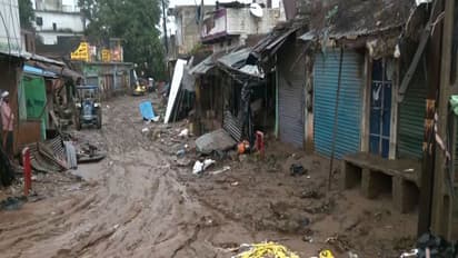 Flood aftermath visuals from Chitrakoot show mud-covered streets and damaged areas (Photo/ANI)