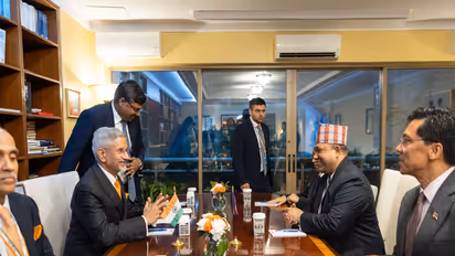 EAM Jaishankar meets Nepal FM Khanal at UNGA (Photo/X@DrSJaishankar)