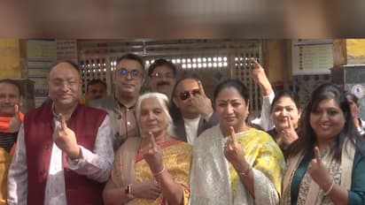 Delhi Chief Minister Rekha Gupta casts vote in MCD bypolls (Photo/ANI)