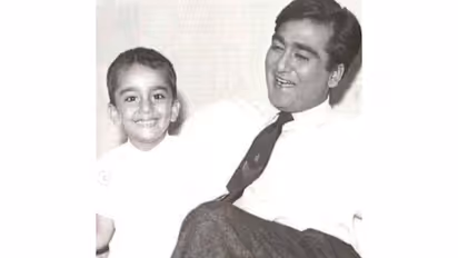 Childhood picture of Sanjay Dutt with father Sunil Dutt (Photo/Instagram/@duttsanjay)