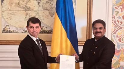 India’s Ambassador-designate to Ukraine, Anjani Kumar presents a copy of his 'Letter of Credence' to Ukraine’s Deputy Foreign Minister Olexandr Mischenko (Photo/X/@IndiainUkraine)