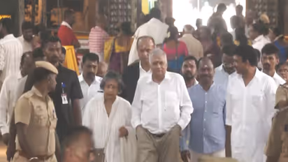 Ex Sri Lankan President Ranil Wickremesinghe visits Meenakshi Amman Temple (Photo/ANI)