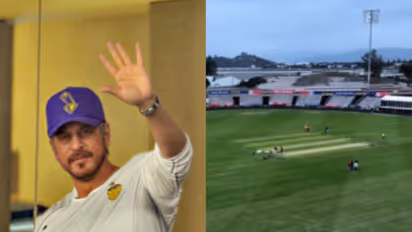 Shah Rukh Khan (L) LA Knight Riders Cricket Ground in Pomona (Photos/ANI/X/@imsrk)