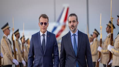 French President Emmanuel Macron and Syrian Foreign Minister Assad Hasan al-Shaibani (Phtoo: x/@syrianmofaex)