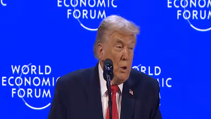 US President Donald Trump speaks at the World Economic Forum in Davos, Switzerland. (Image Credit: YouTube/WEF)