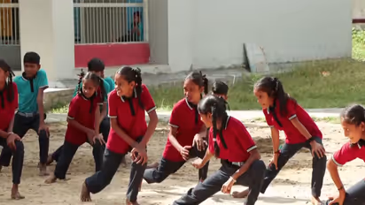 Students utilising the farmland as pratice grounds (Photo/ANI)
