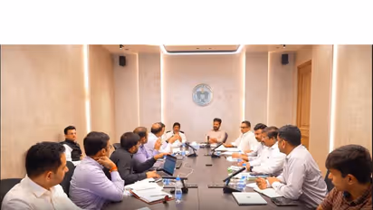 Telangana Chief Minister A Revanth Reddy and Deputy CM Mallu Bhatti Vikramarka at a review meeting on the energy sector in Hyderabad on Wednesday (Photo/ANI)