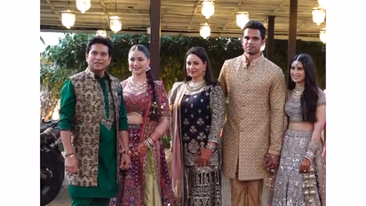 Tendulkar family at pre-wedding celebrations (Photo/ANI)